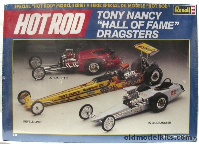 Revell 1/25 Tony Nancy Hall of Fame Dragsters - Revell-Liner / 22 Roadster /22 Jr. Dragster, 7502 plastic model kit